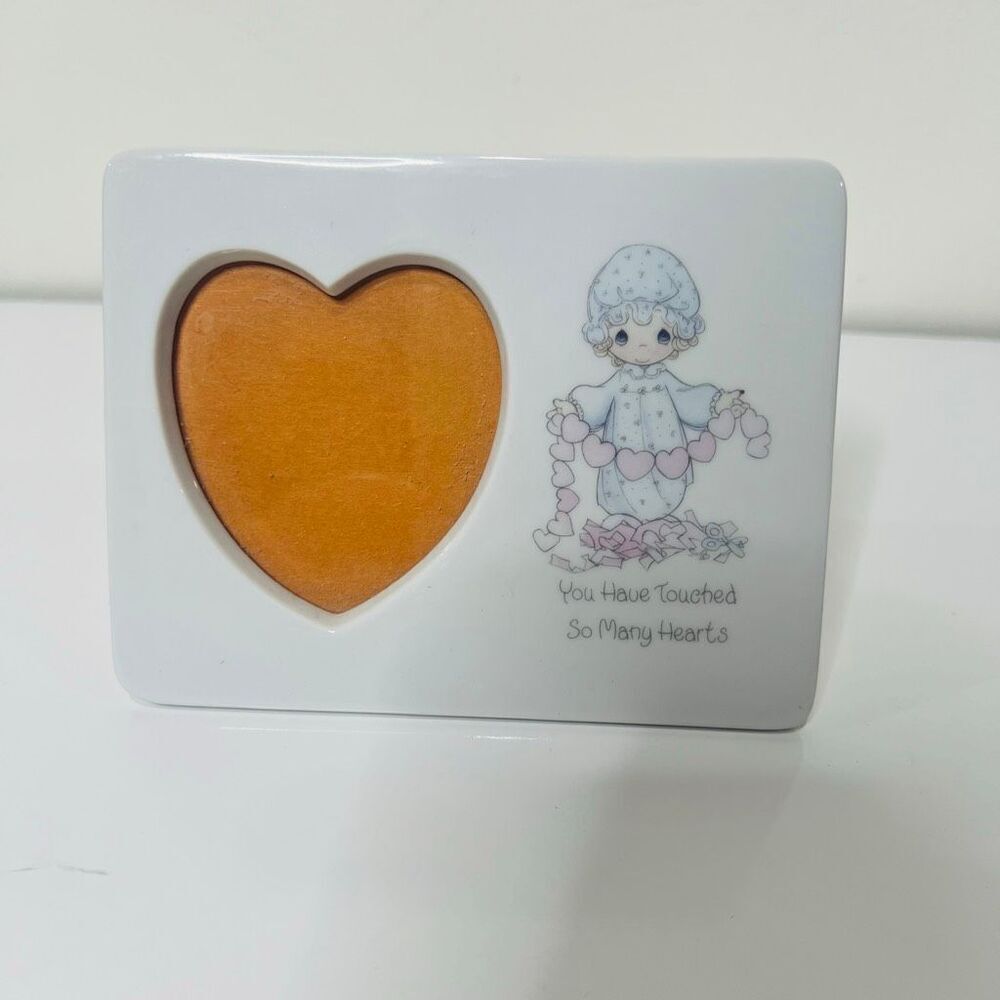 Precious Moments Ceramic Picture Frame Vintage Hearts Garland You Have Touched S